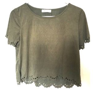 Olive green crop top